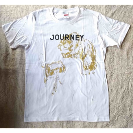 JOURNEY Tシャツ 白x金（荒井良二）
