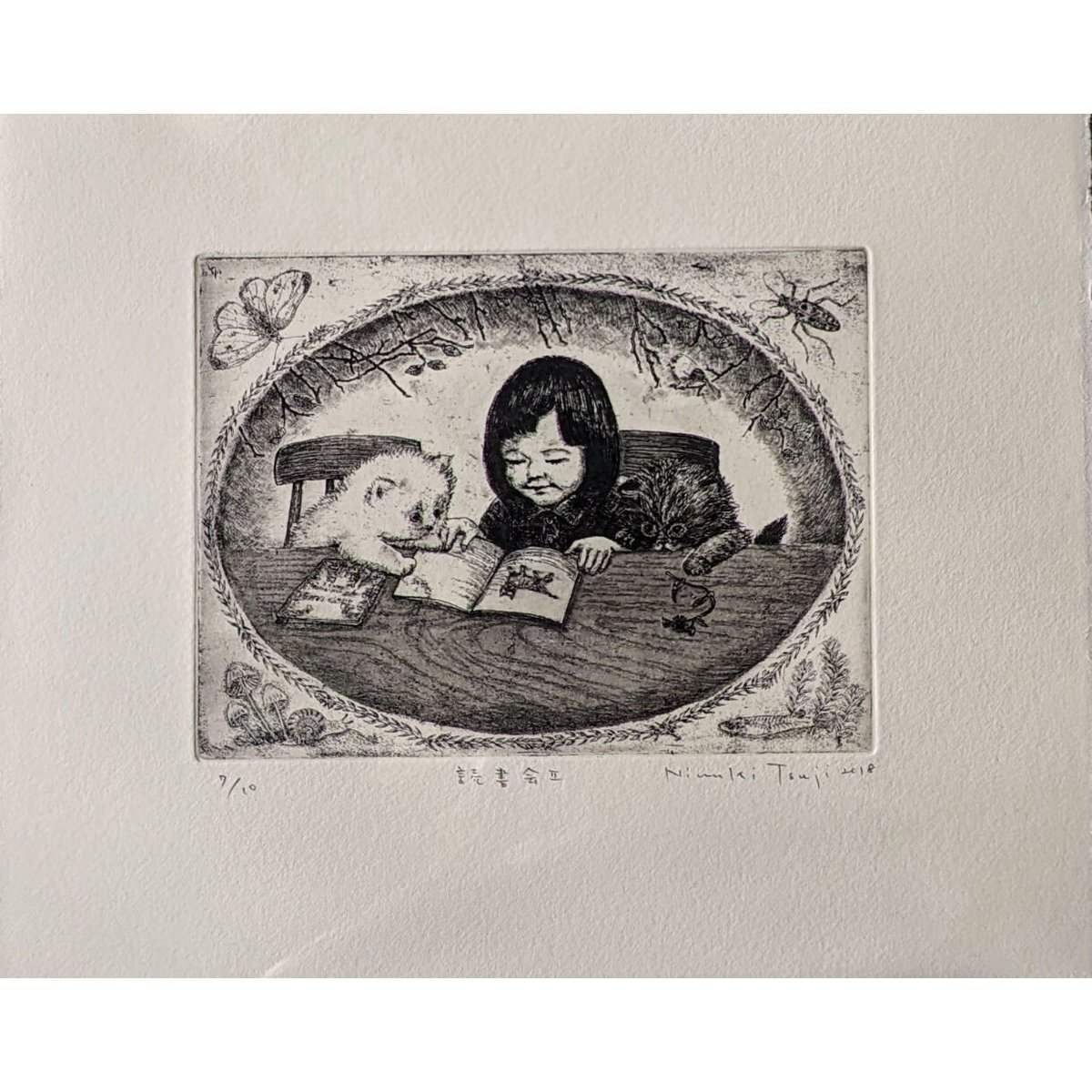 ◆模写◆猫ちゃんと少女（仮題）◆肉筆画 fit=scale-down,w=1200