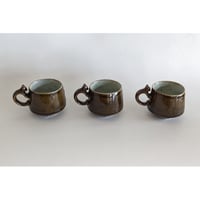 鈴木稔：猫取手マグカップ（小）  茶