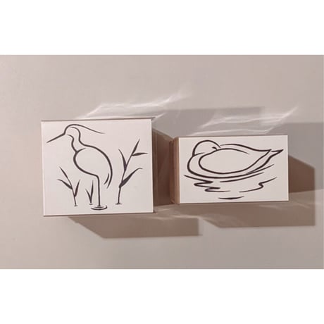 ユカワアツコ：スタンプ鳥2種