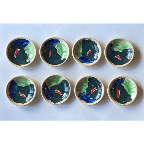 牧野伊三夫絵付皿：笠間焼（小皿）