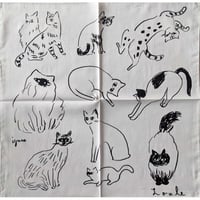 網中いづるハンカチ「眠る猫」