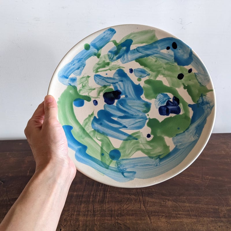 牧野伊三夫絵付皿：笠間焼（8寸） | nowaki