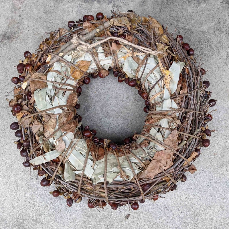 二名良日：老鴉柿（ろうやがき）のリース | nowaki