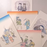 ユカワアツコ：絵葉書セット『暦売浮世情』