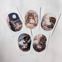 つじにぬき：「ねこちゃんのまいにち」展ポストカード5種類1セット1