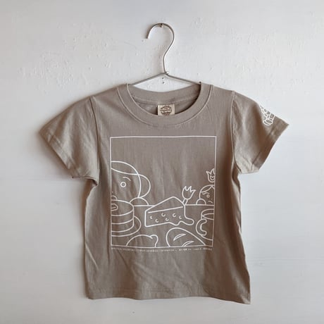 unpis：Tシャツ『アチャチャをつかまえろ！』（KIDS/灰）