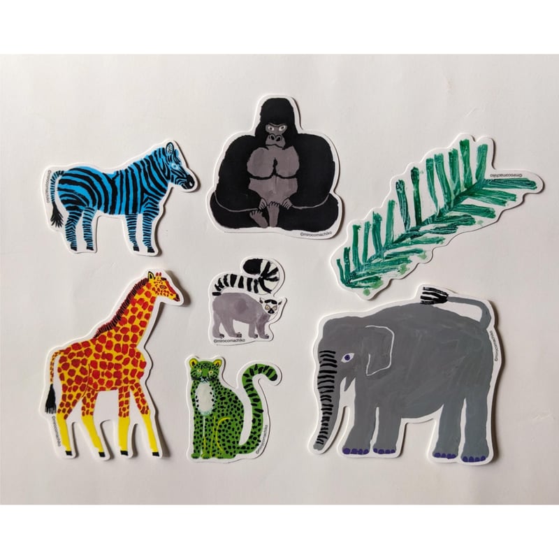 ミロコマチコ：ステッカーパック（ネコ・アマミオオシマ・ケモノ