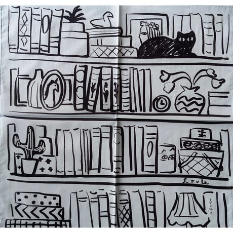 網中いづるハンカチ「本棚は私の部屋」