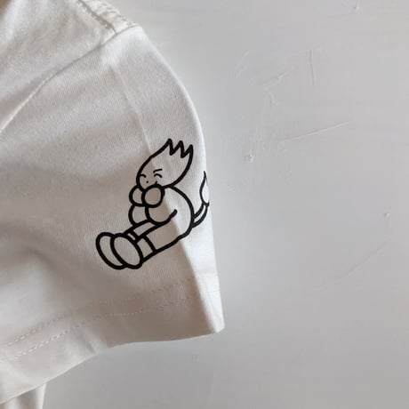 unpis：Tシャツ『アチャチャをつかまえろ！』（KIDS/白）