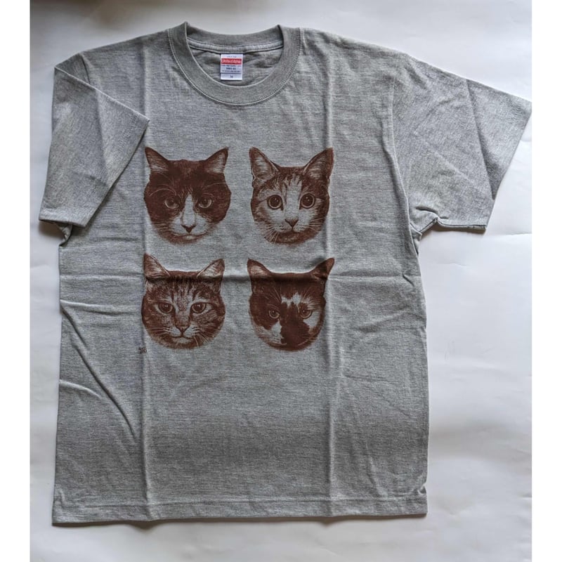猫街ろまん Tシャツ（ななはち） グレー | nowaki