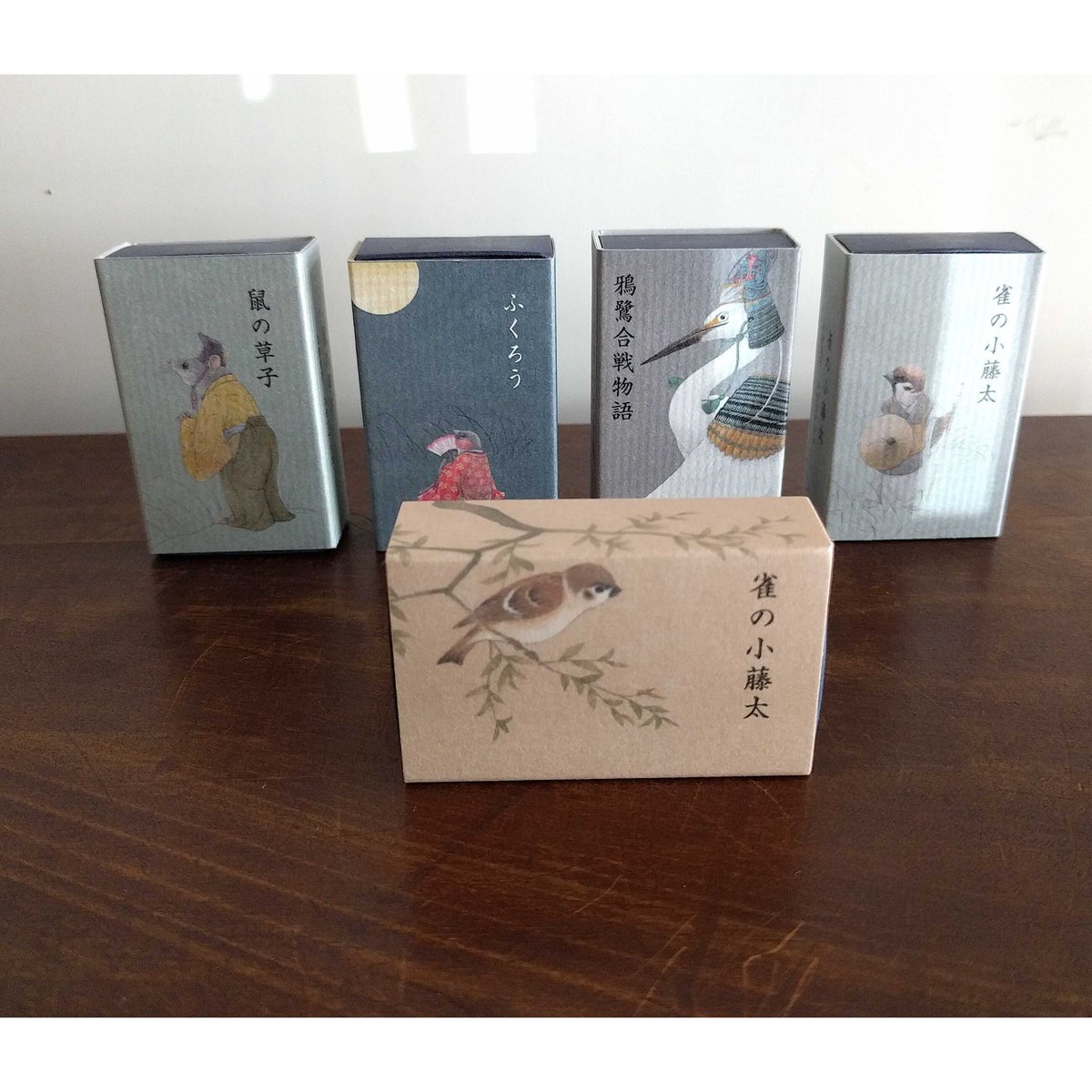 ユカワアツコ ：ミニカード（マッチ箱入り）5種類セット（各1個） | nowaki