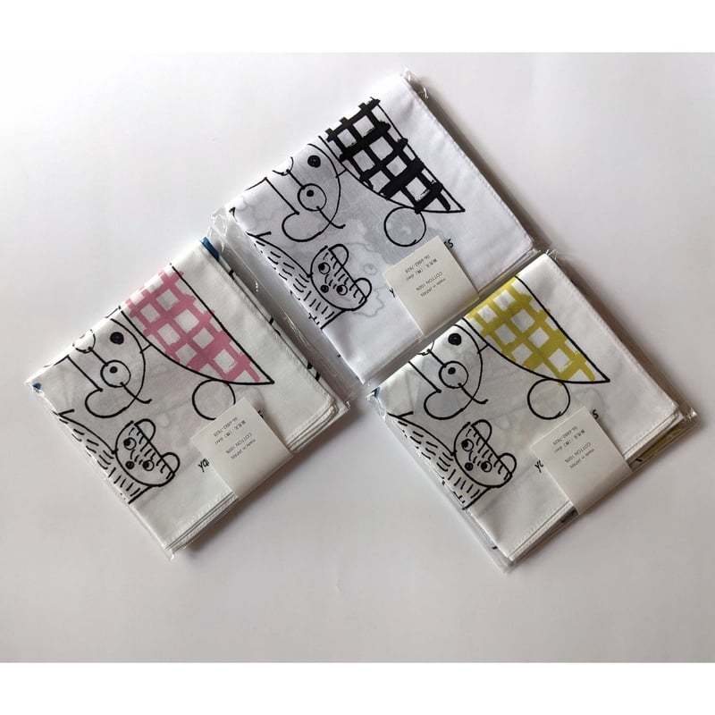 yamyamハンカチ「bear」（モノクロ/カラー） | nowaki