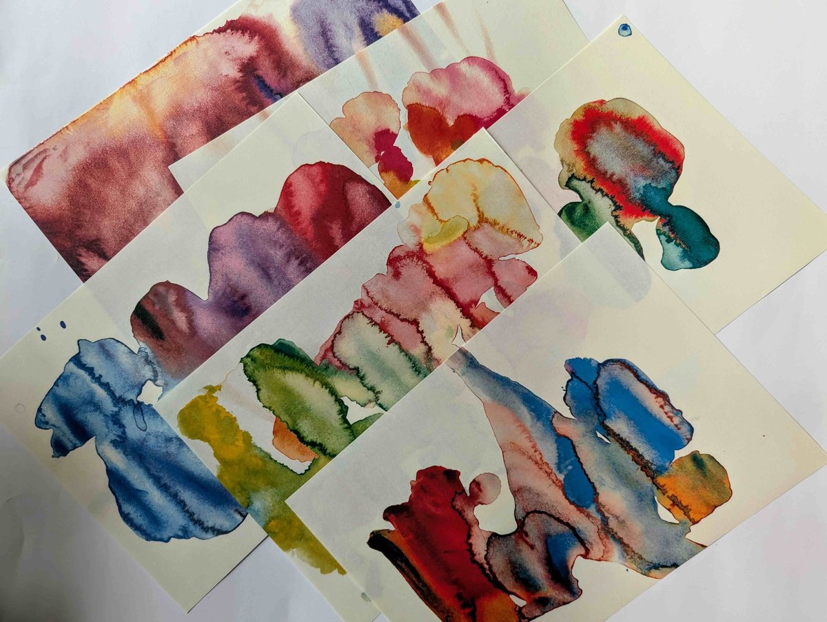 RUKURUKU絵画5点 Kur Kur Spinnig Under the Earth 地の底のクルクル』（岡崎