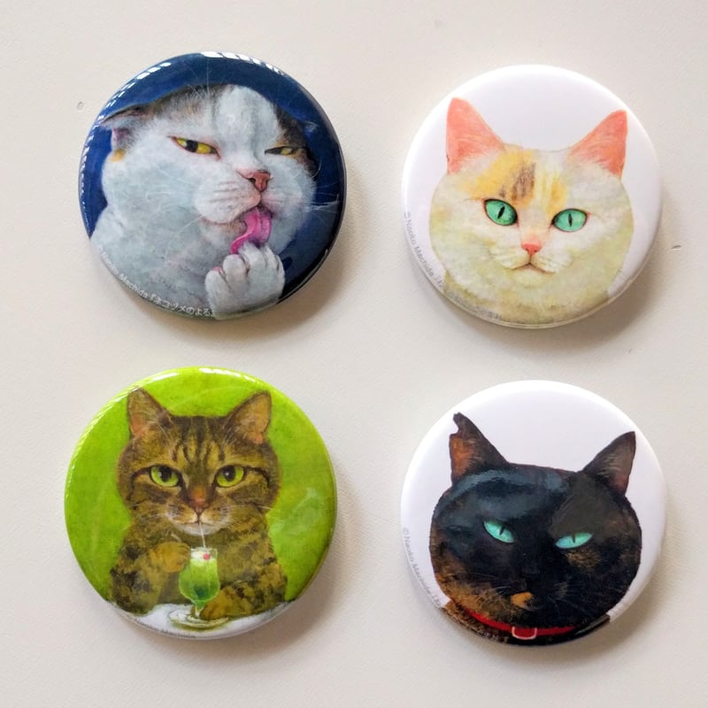 町田尚子：猫缶バッジ4種 | nowaki