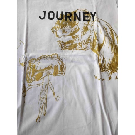 JOURNEY Tシャツ 白x金（荒井良二）