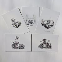 つじにぬき：「ねこちゃんのまいにち」展ポストカード5種類1セット3