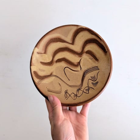 牧野伊三夫絵付皿：湯町窯