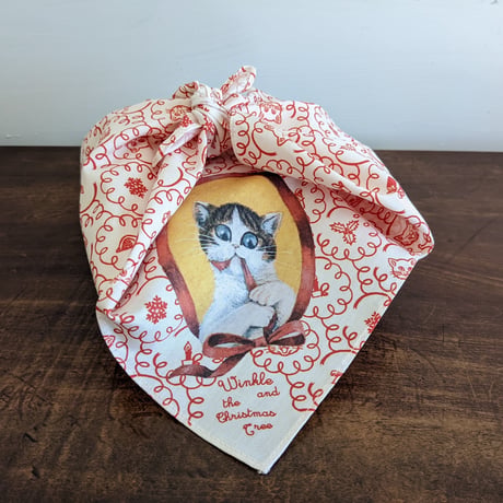 『こねこのウィンクルとクリスマスツリー』ハンカチ
