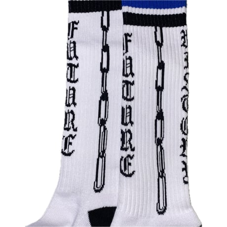HARDEE "NAY KICKS KICKS"-JACQUARD LONG SOX WHITE