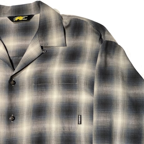 OPEN COLLREAD OMBRE SHIRT GRAY