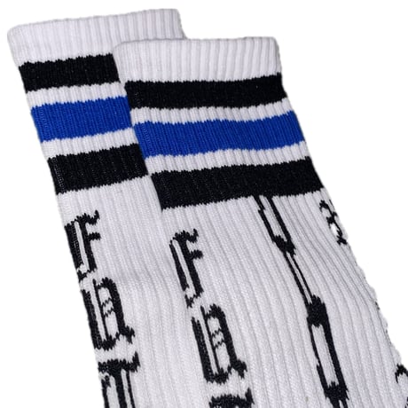 HARDEE "NAY KICKS KICKS"-JACQUARD LONG SOX WHITE