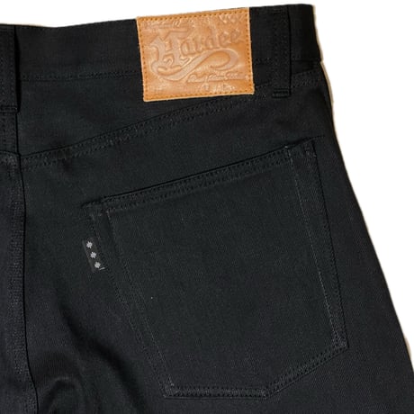 HARDEE "ARD BLACK DENIM"-WIDE TAPERED PANTS BLACK