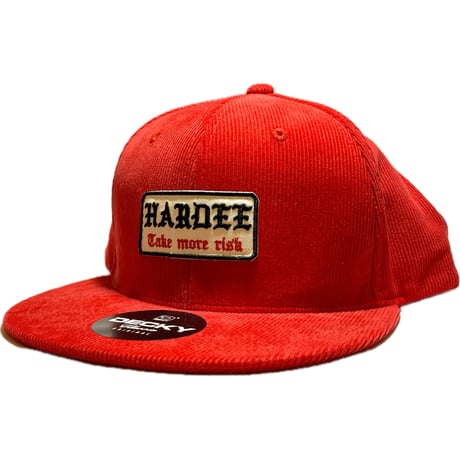 HARDEE "TAKE MORE"-CORDUROY CAP RED/GRAY/BLACK