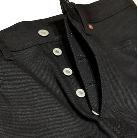 HARDEE "ARD BLACK DENIM"-WIDE TAPERED PANTS BLACK