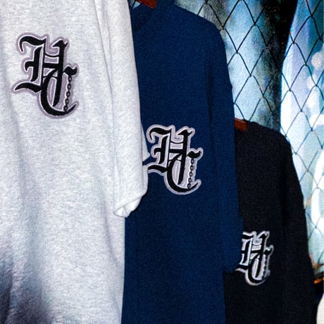 HARDEE "HCLOGO"- S/S CREW NECK SWEAT  ASH/NAVY/GRAY