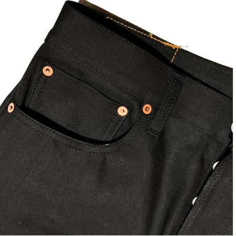 HARDEE "ARD BLACK DENIM"-WIDE TAPERED PANTS BLACK