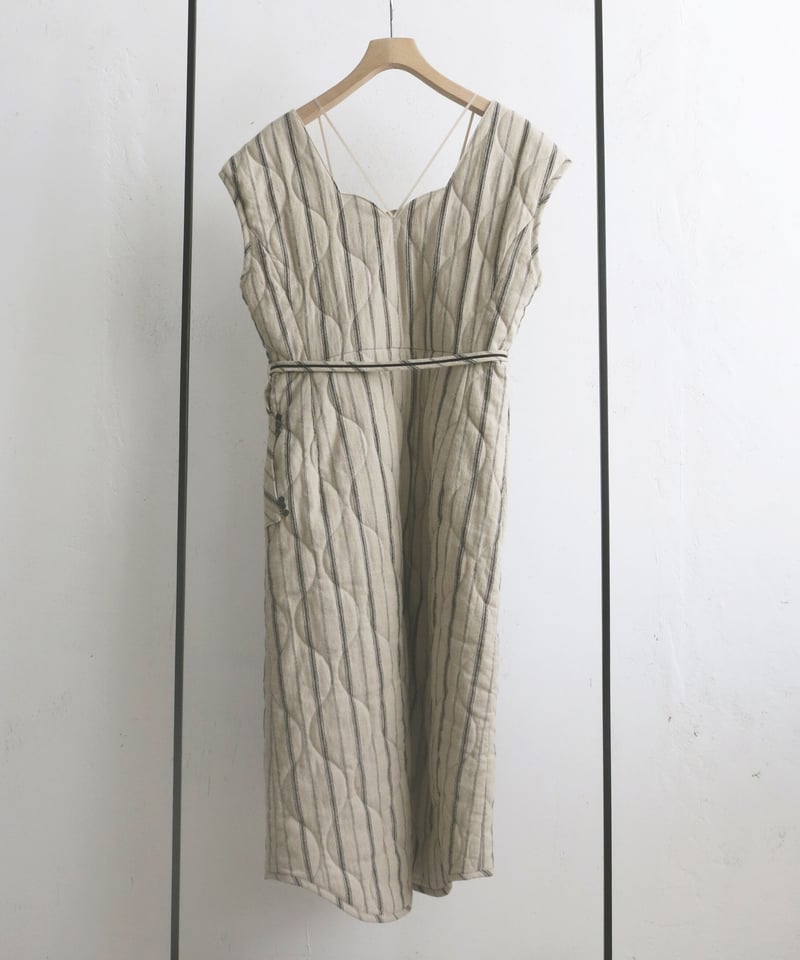 stripe quilt Jumper skirt ( écru ) | nagisa