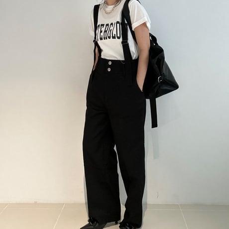 suspenders pants【black】