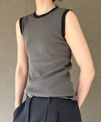 bicolor lib knit tank top