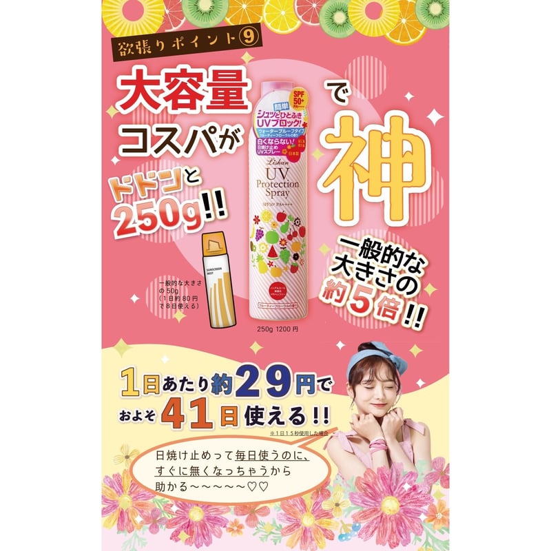 リシャン 大容量UVスプレー（フルーティフローラルの香り） 250g