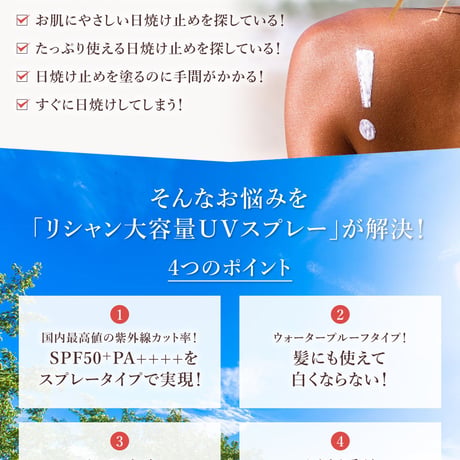 リシャン 大容量UVスプレー（せっけんの香り）250ｇ