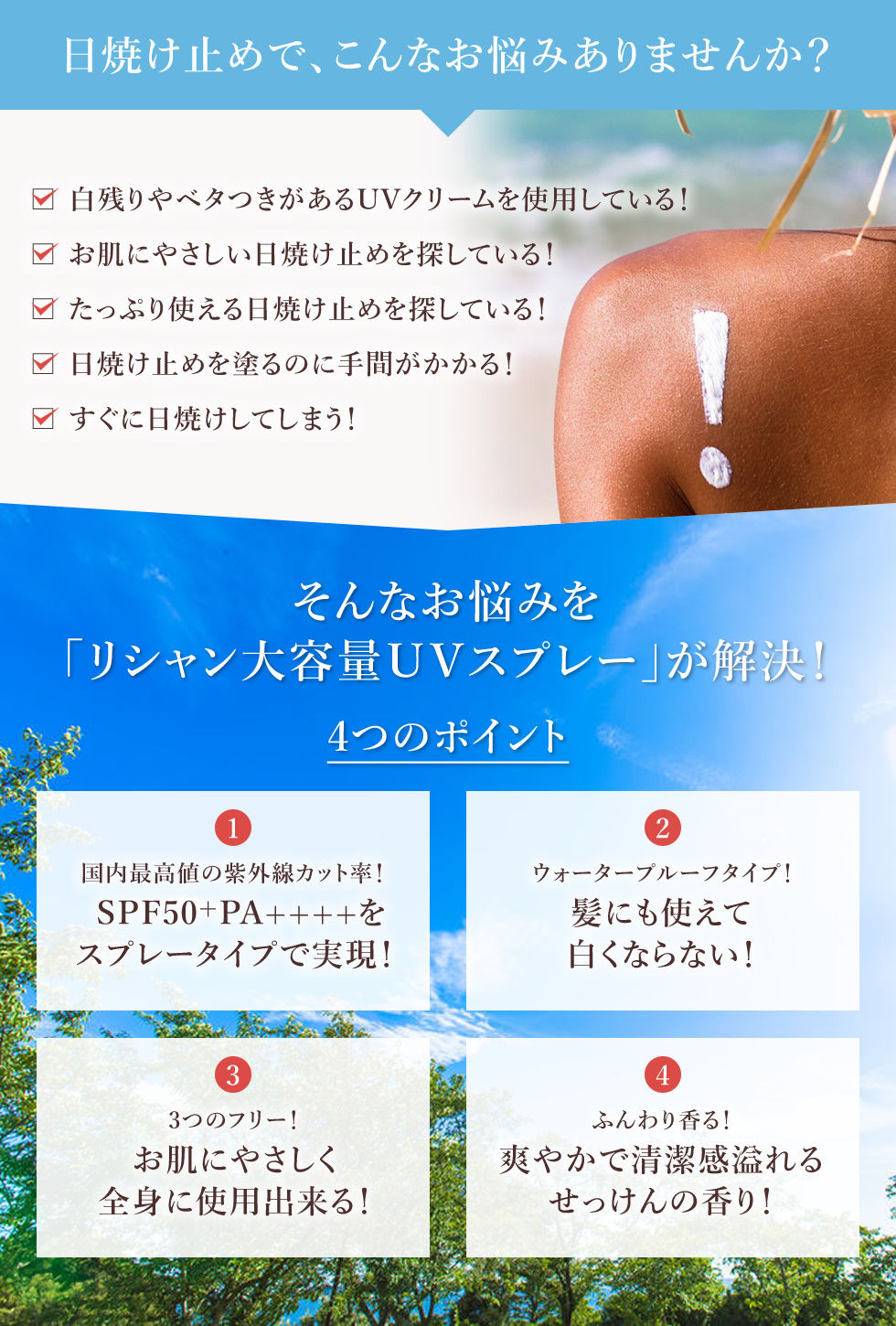 リシャン 大容量UVスプレー（せっけんの香り）250g | lishan