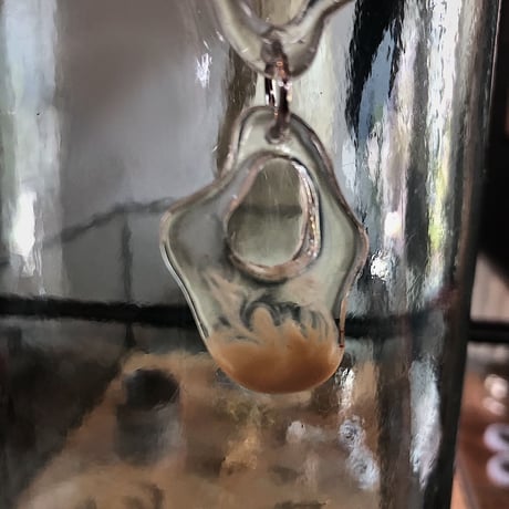 beige× clear earring