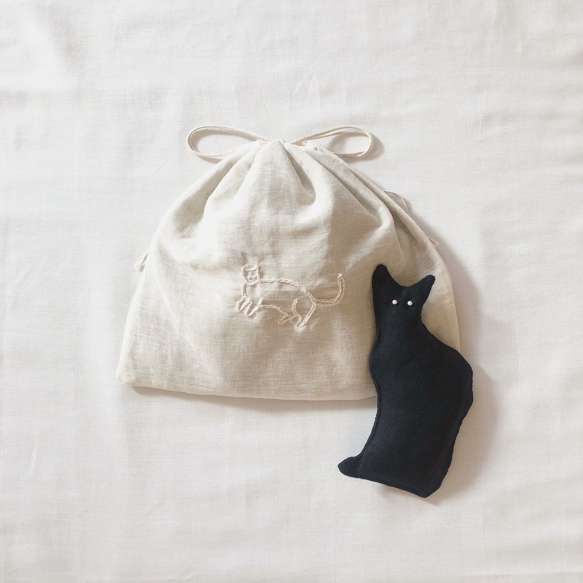 2409-10 手のひら巾着サシェ 香り袋 『I』SOLD→ご注文承ります♡