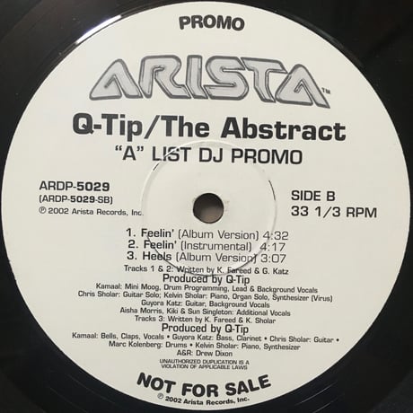 The Abstract ("A" List DJ Promo) / Q-Tip [Used /12]