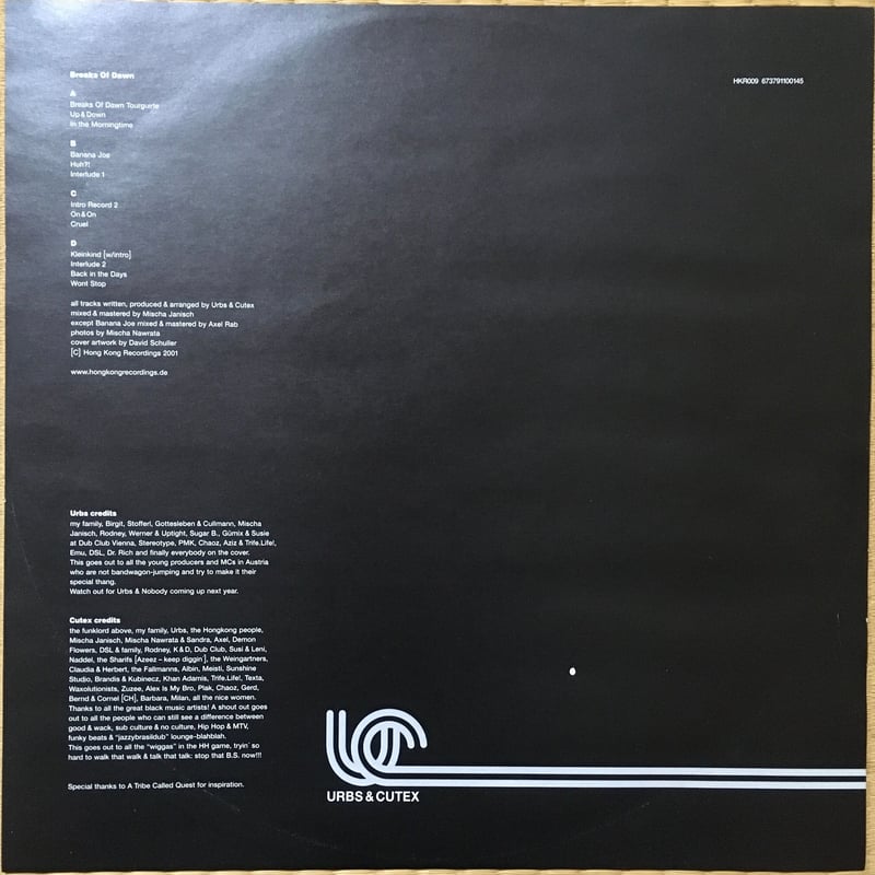 URBS & CUTEX Breaks of Dawn レコード 【公式通販】 URBS & CUTEX Breaks of Dawn レコード 【公式通販】
