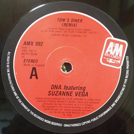 Tom's Diner Remix / D.N.A. Feat Suzanne Vega [Used / 12]