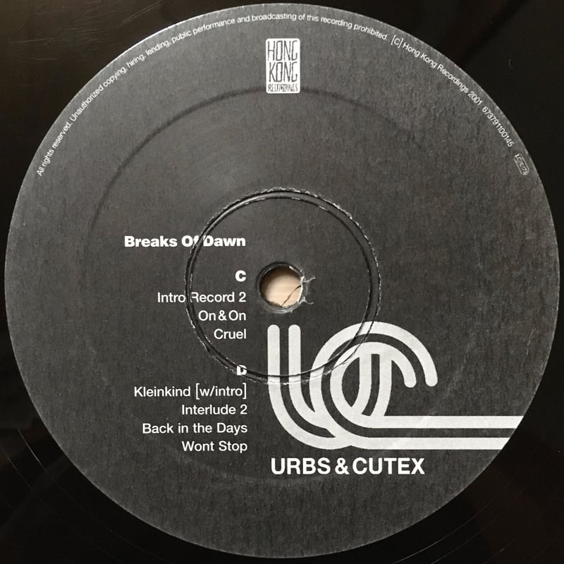 URBS & CUTEX Breaks of Dawn レコード 【公式通販】