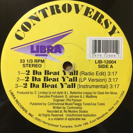 2 Da Beat Y'all / Controversy [Used / 12]
