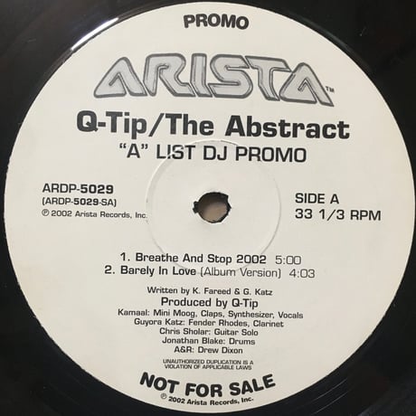 The Abstract ("A" List DJ Promo) / Q-Tip [Used /12]