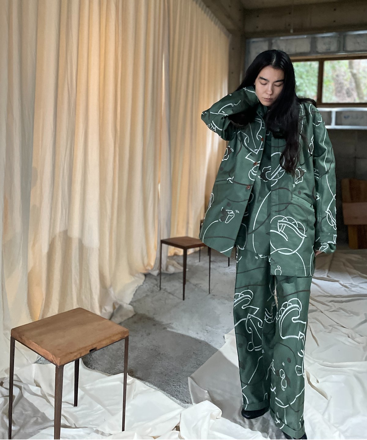 パンツ Kakki- pt-46K kahki shisyu pants | ohta store