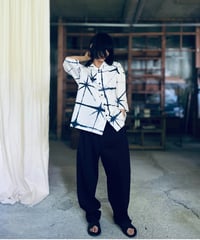 pt-48N navy pleats pants