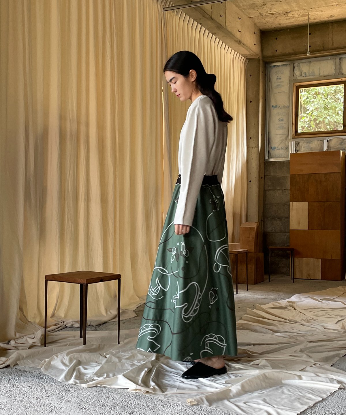 sk-26K kahki shisyu skirts | ohta store
