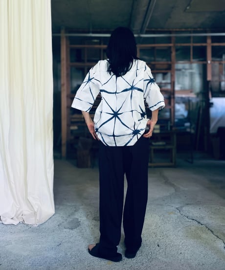 pt-48N navy pleats pants