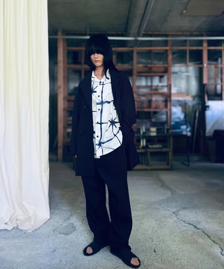 pt-48N navy pleats pants